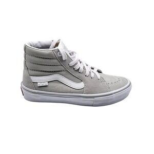 Vans Skate‎ Sk8-Hi Shoes Mens Size 5 Gray White High Top PopCush Suede Canvas